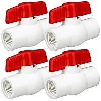 Vista 11 de Hiboom 4 piezas de válvula de bola de PVC SCH40 NPT válvula de bola de cierre roscada con mango fácil de girar, clasificado en 150 psi, programa