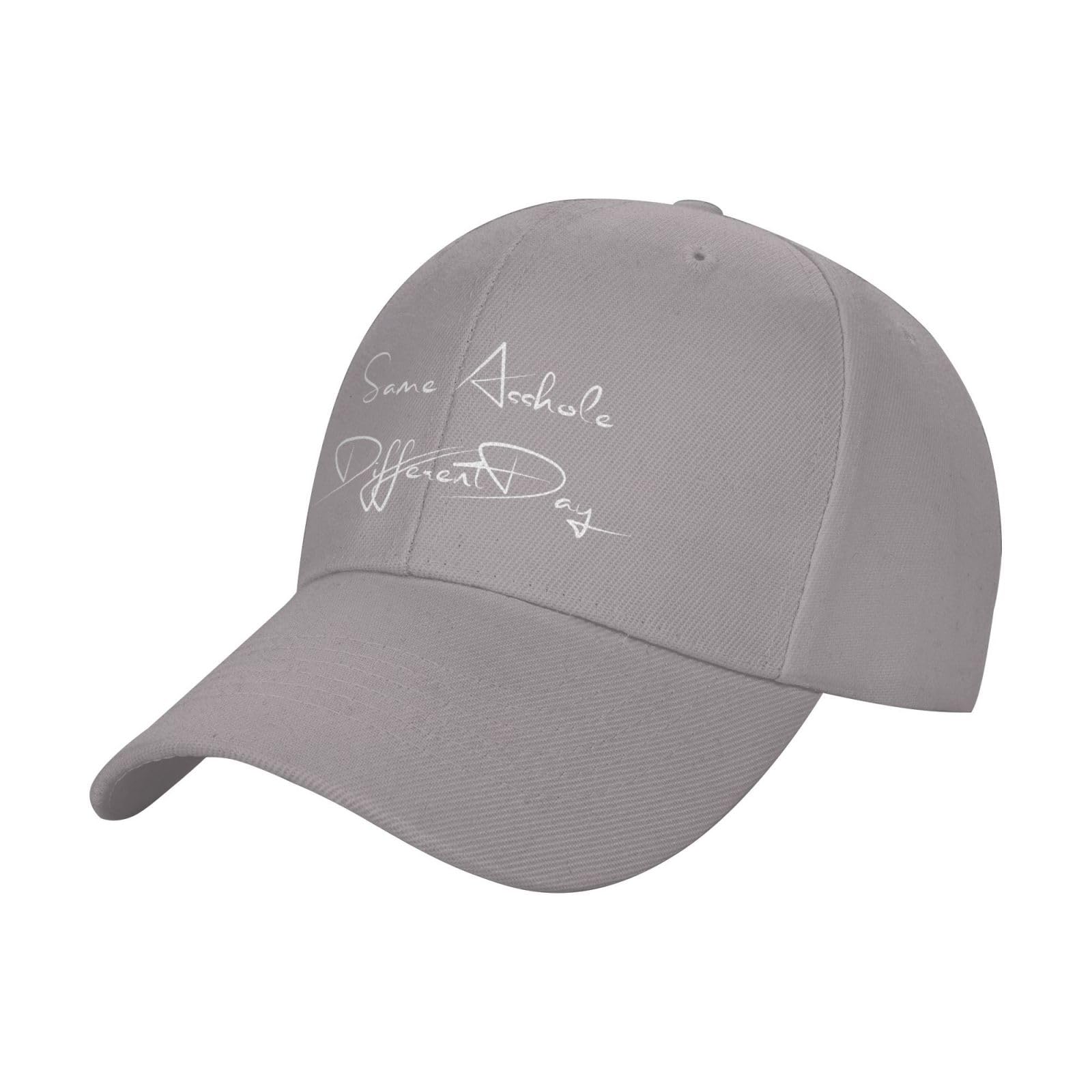 Nlwqekv Unisex Gray Same Asshole Different Day Same Asshole Different Day Sandwich Hats Trucker Hat Dad Baseball Cap Black