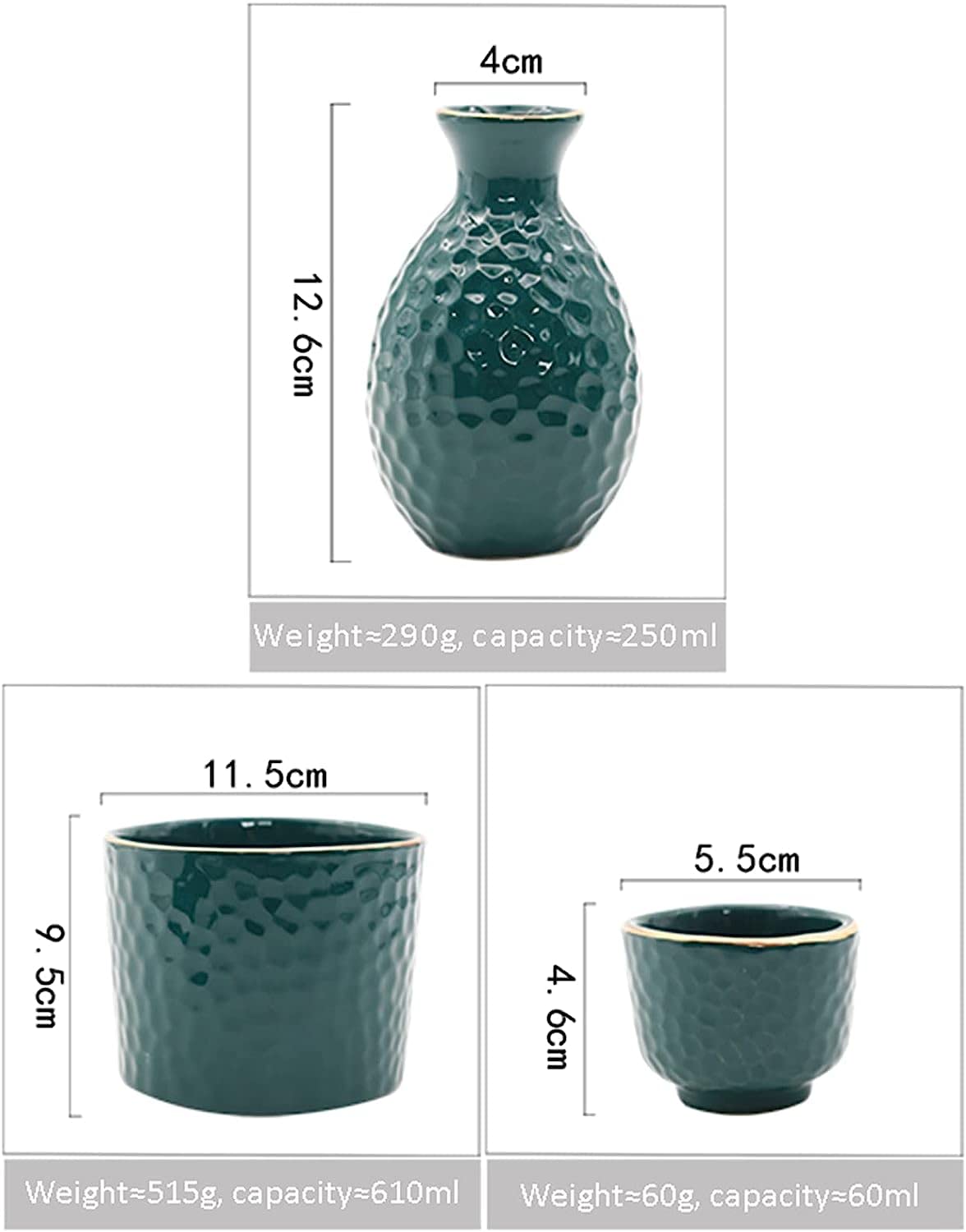Zestaw Do Sake Japoński Zestaw Do Sake Z Podgrzewaczem I Kubkami Do Sake Tradycyjny Kubek Do Sake Karafka Do Serwowania Porcelana Ceramika Wyroby Ceramiczne Kieliszki Do Wina 6 Szklanek, 4 Szklanki,