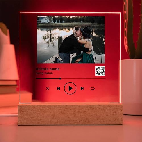Spotify de música personalizada en placa acrílica, placa personalizada de acrílico con tu canción y foto favoritas, placa acrílica con patas de