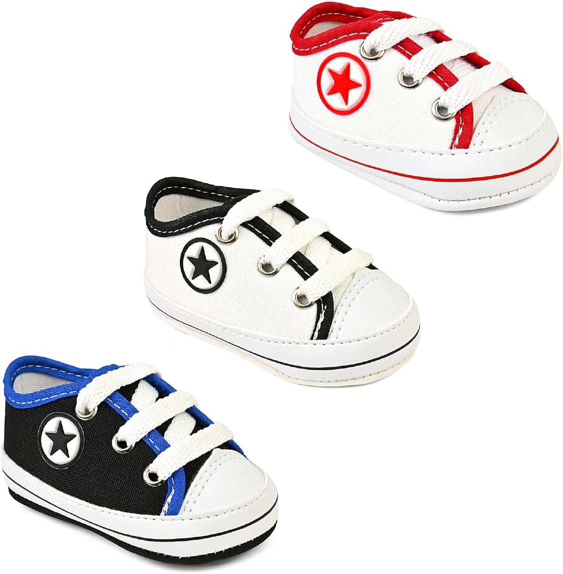 Kit 3 pares Sapatinho De Bebe para recém nascido T12