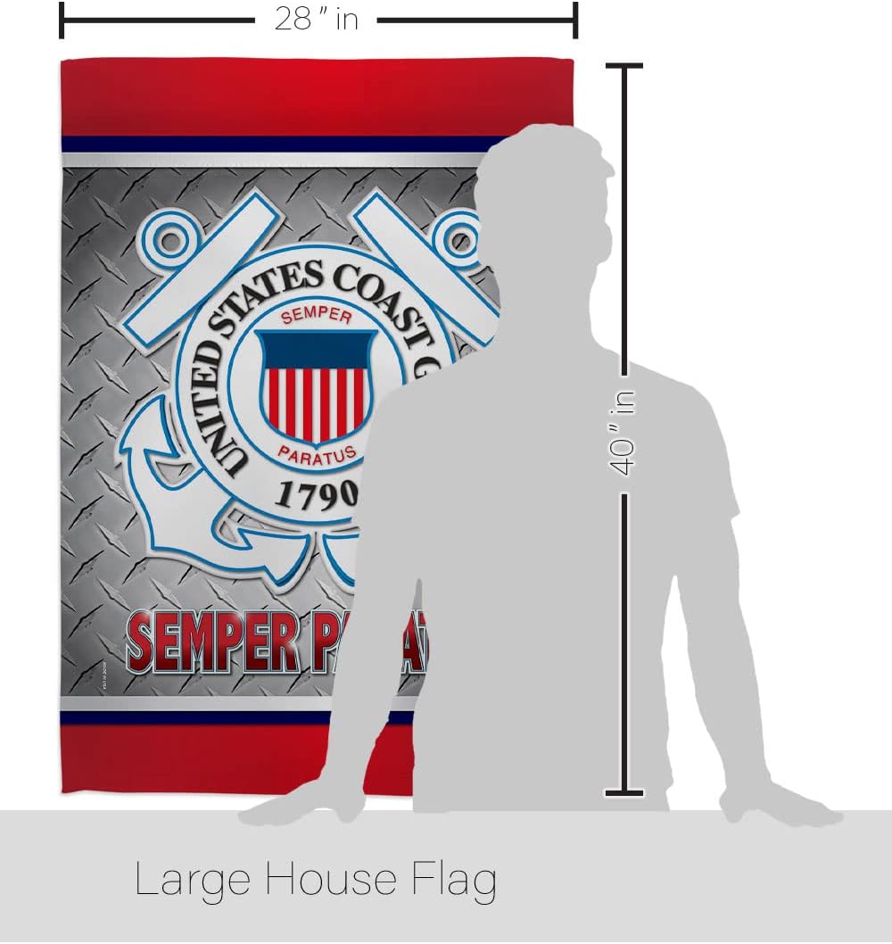 Semper Paratus US Coast Guard House Flag - 2 pcs Pack Armed Forces USCG United State American Military Veteran Retire Official - Banner Small Garden Yard Gift Double-Sided Made In USA 28 X 40