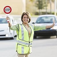 Vista 3 de iplusmile Luz de estacionamiento LED recargable con señal de tráfico con placa de señal de parada de plástico duradero, advertencia de mano