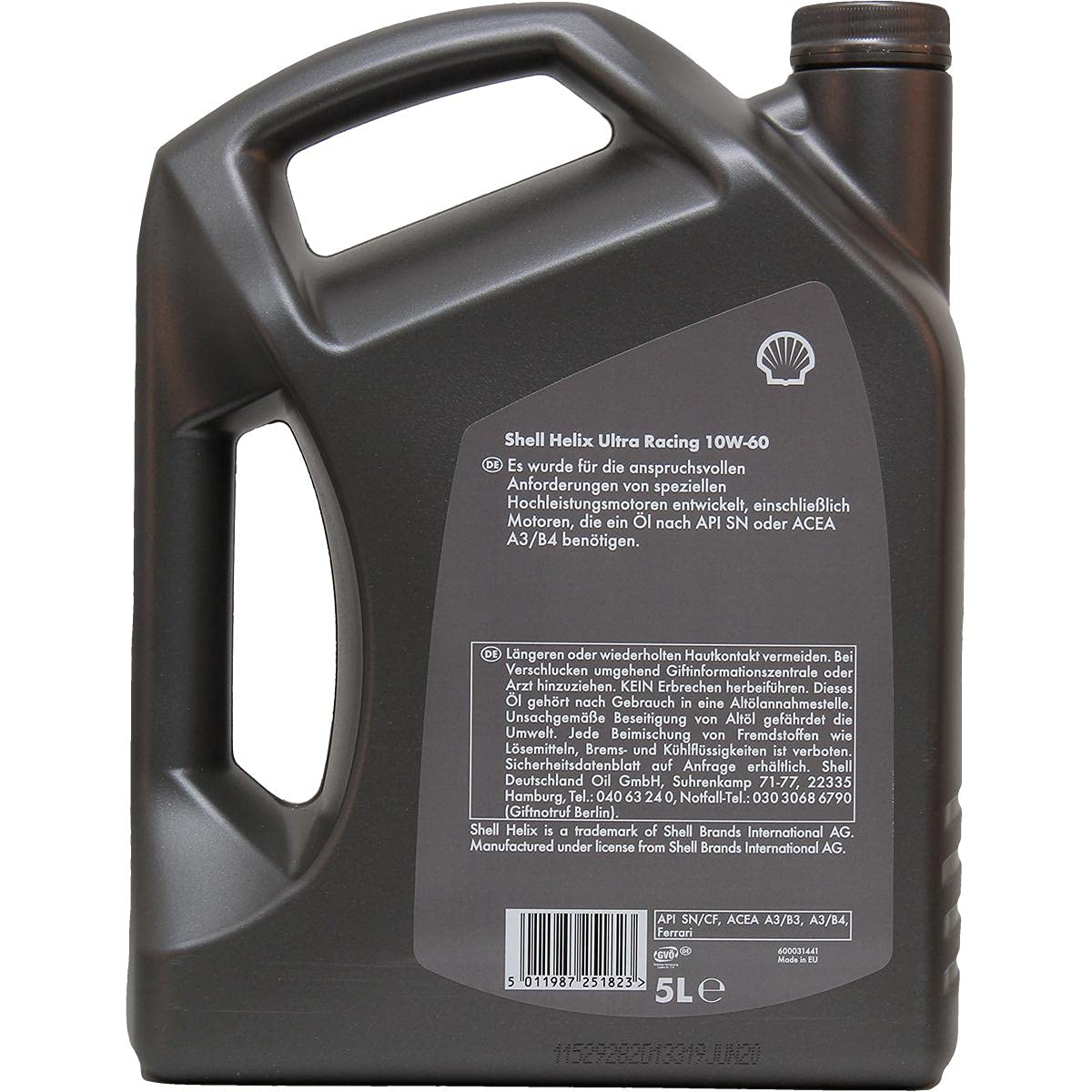 Shell Helix Ultra Racing Motoröle 10W-60, 5 L | 550040761, Helix Ultra Racing 10W-60