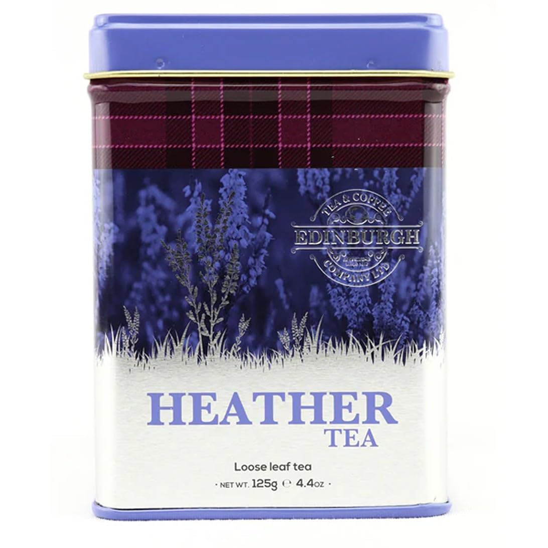Edinburgh Tea and Coffee Company LTD Loose Leaf Tea Reusable Tin Present Housewarming Gift 4.40 Oz (Heather)