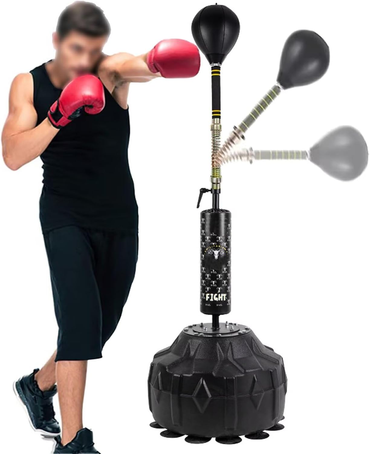 Punching Bag with Stand, Boxing Speed Ball for Teens & Adults，Height Adjustable Training Reaction Target,Boxing Equipment,Fitness Speed Bag