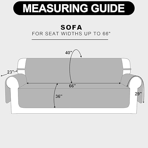 Miniatura 5 de Deeky Funda de sofá, fundas de sofá para sofá de 3 cojines, protector de sofá para perro, fundas de muebles para mascotas, funda reversible y