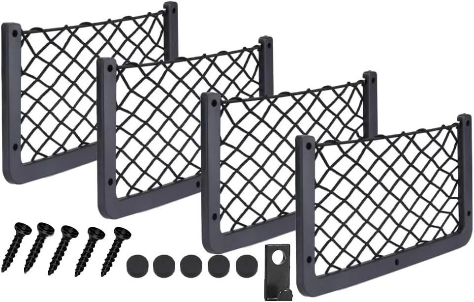 4PCS Van Storage Nets Pockets Organiser Netting Car Interior Storage Stowing Tidying for Camper Caravan Motorhome Yacht
