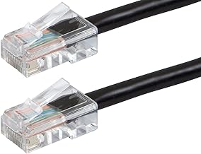 Monoprice Cat6 Ethernet Patch Cable - RJ45, Stranded, 550Mhz, UTP, 24AWG, 3 Feet, Black - Zeroboot Series