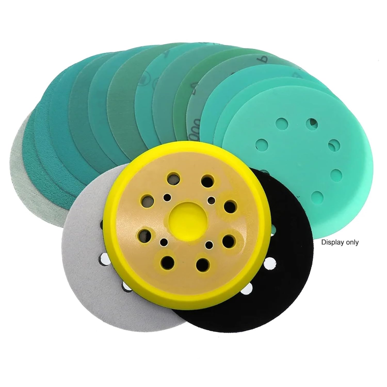 35pcs/Set 5 Inch Sanding Disc 8 Hole 80 120 240 320 600 800 1000 Grit Hook Loop Polyester Film Sandpaper Abrasive Polishing Tools
