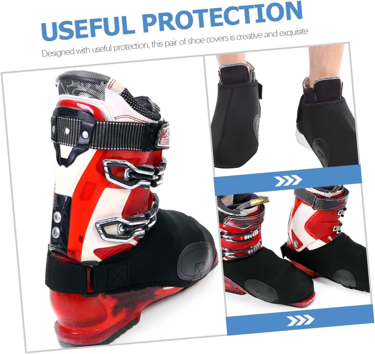 1Pair Portable Windproof Shoe Covers for Outdoor Use Durable Protectors for Ski Boots Designed for Convenience and Safety Unisex Includes Laces