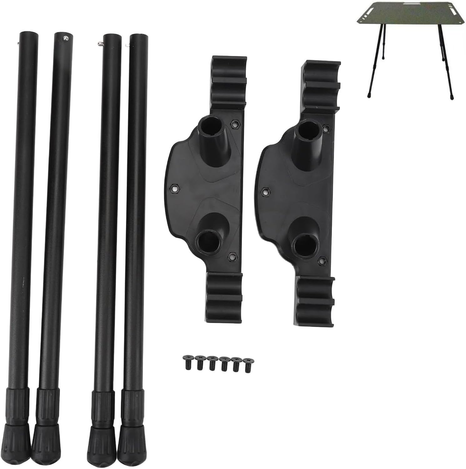 Tissting 4pcs Adjustable Folding Table Legs 14-23in Height Aluminum Alloy - Portable Camping Desk Legs with Nylon Connectors for Computer Coffee Table Home Furniture