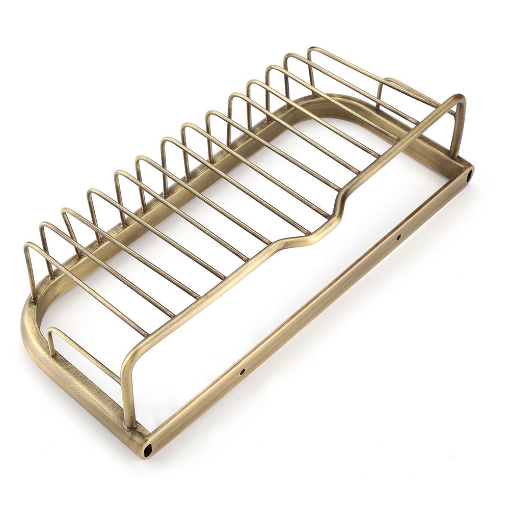 Cesta de Ducha, 30cm Largo, Latón Sólido, Antiarañazos, Montaje en Pared, Cesta de Ducha Baño Estante de Gel Champú, Organizador para Baño para Cocina, Retro