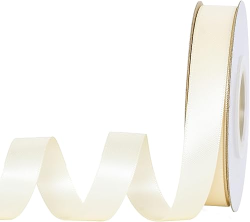 Miniatura 86 de YAMA Cinta de satén de doble cara, 7/8 pulgadas, 25 yardas para envolver regalos, color rosa