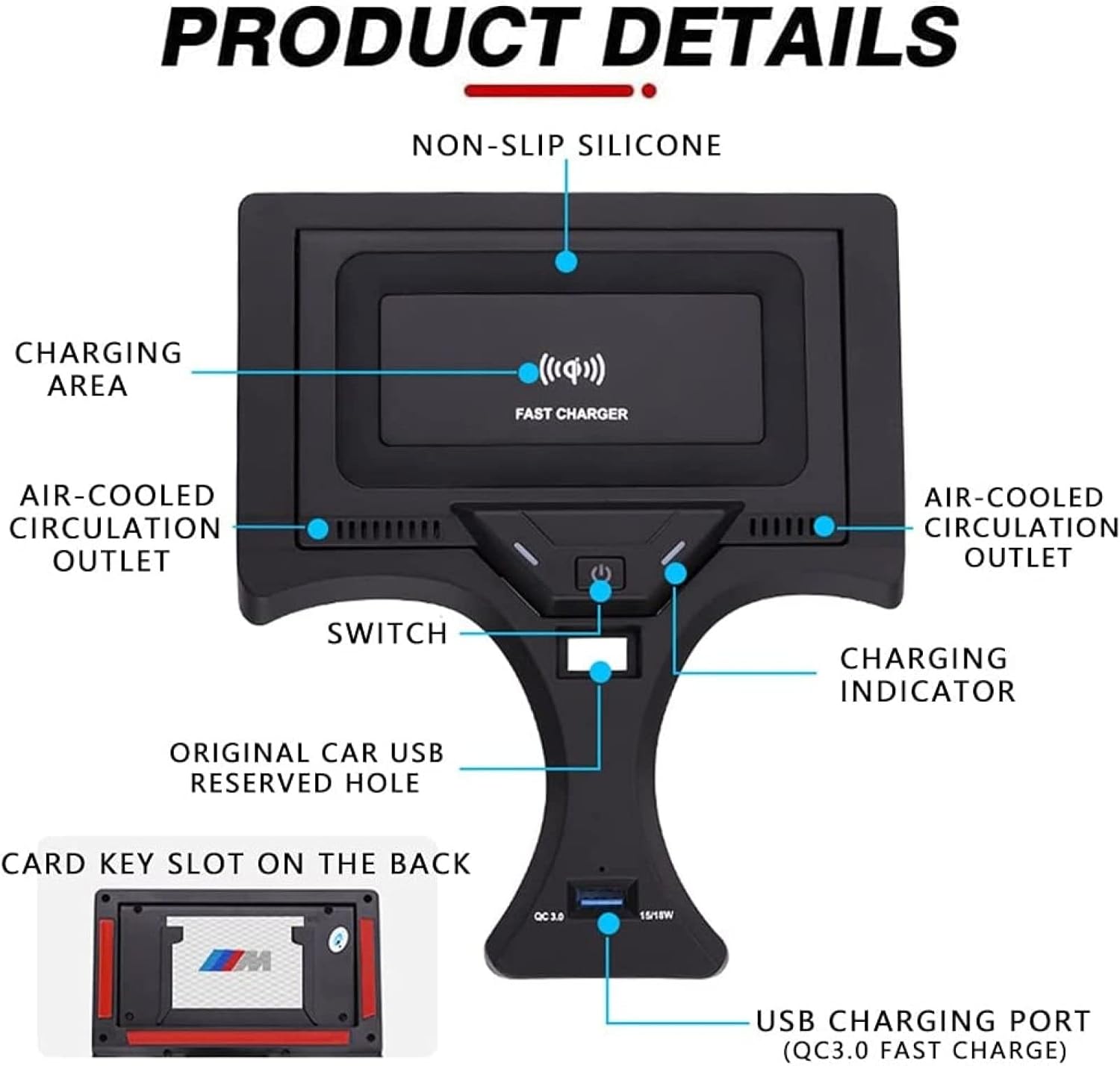 car wireless chargerfor bm w 3 series g20 2020 2021 bm w 4 series 2021 accessories console mobile phone charging pad support original car with nfc 15