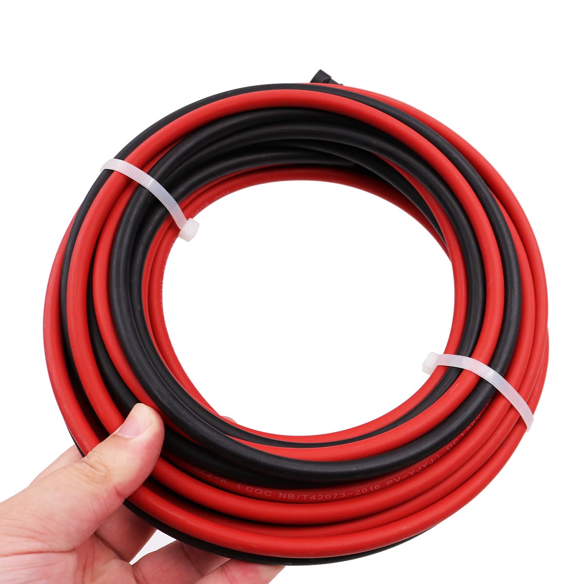 Coppia di cavi di prolunga monofilo da 6 m 6 mm2 con connettori per pannelli solari e sistemi solari da 6 metri (19,6 piedi) con spina