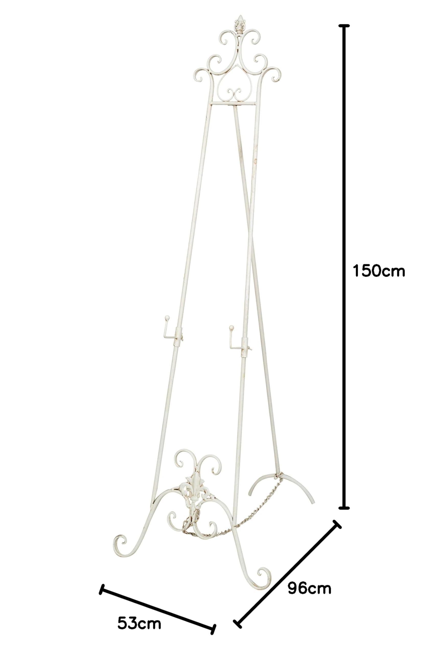 BISCOTTINI Caballete de pintura para cuadros de suelo, 150 x 53 x 96 cm, soporte para menús, caballete pintor, expositor publicitario de hierro – Portamenu restaurante – Soporte para pizarra de tierra