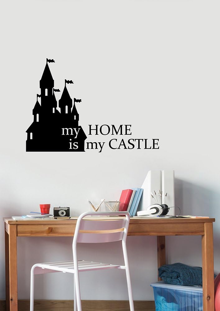 My Home is My Castle Wall Decal Vinyl Lettering Inspirational Quote Sticker Sayings Quotation Housewarming Homely Art Decorations Dorm Room Bedroom Decor hq3