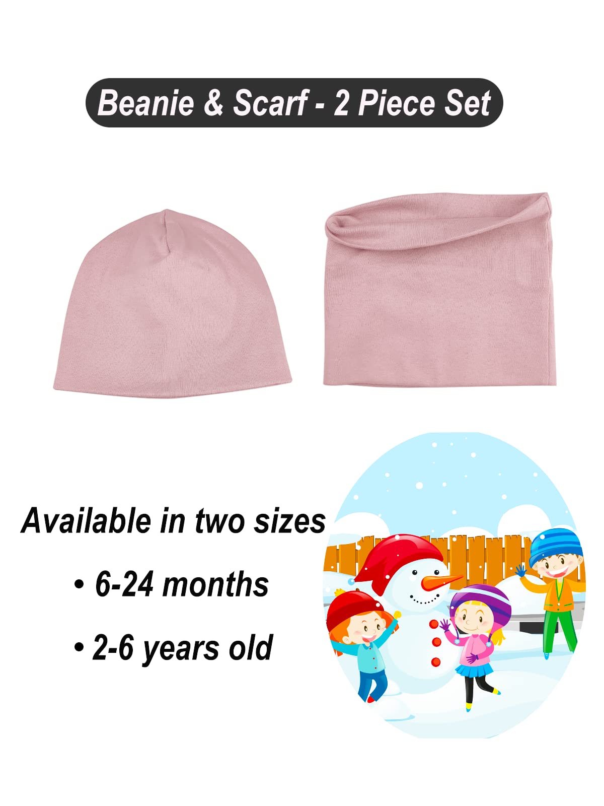 SWAUSWAUK Beanie czapka dziewczęca dla dzieci w wieku 0-6 lat – czapka szalik zestaw dla dziewczynek na jesień, zimę, wiosnę