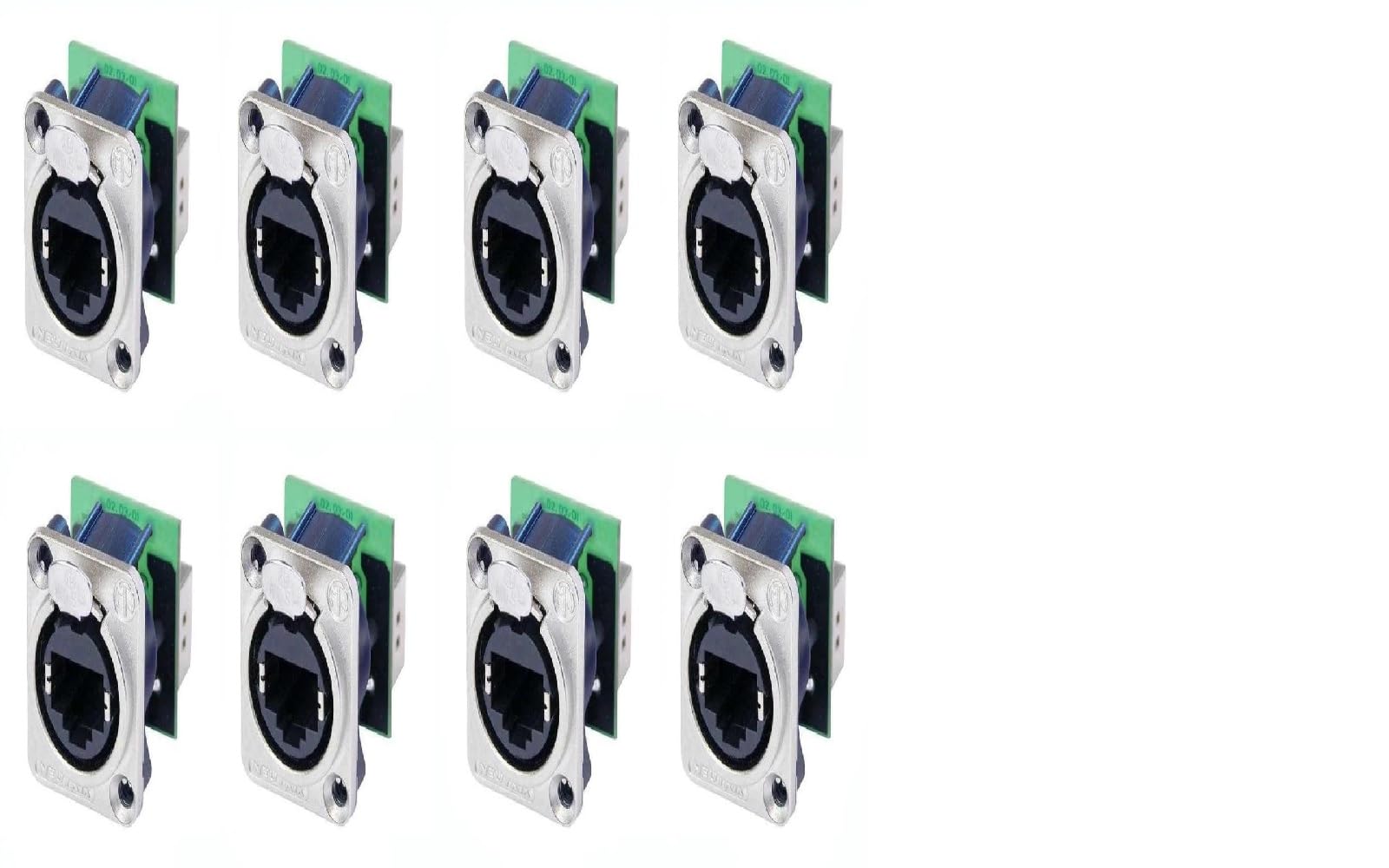 (8 Pack) NEUTRIK NE8FDP CAT 5/6 RJ45 Feed-Thru D Series Panel MNT Jack - Nickel