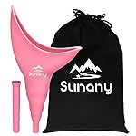 Sunany Female Urinal, Reusable Silicone Foolproof Women Pee Funnel Allows Women to Pee Standing Up,Women\'s Urinal is The Perfect Companion for Indoor Use (Pink)