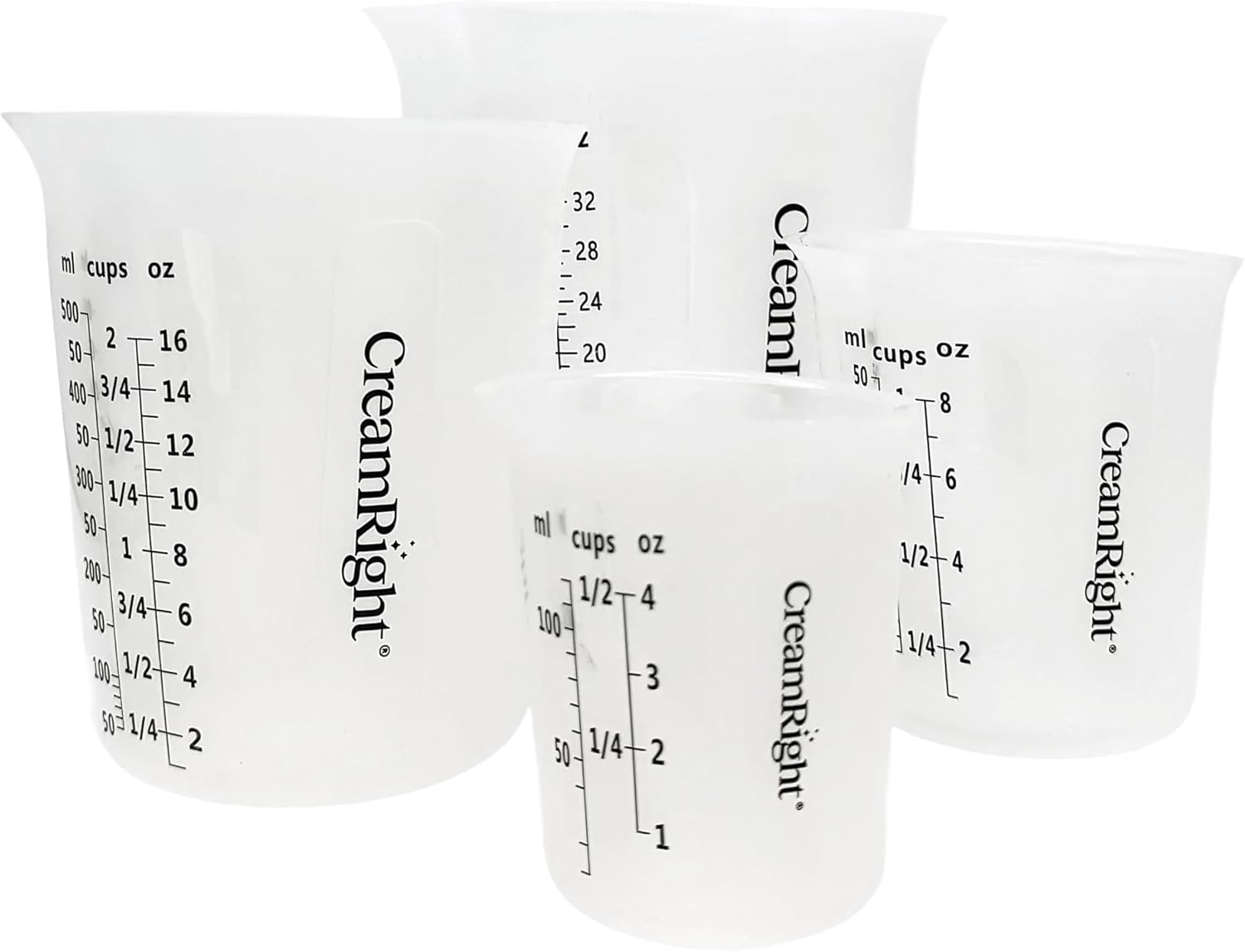 CreamRight Silicone Measuring Cups - Set of 4