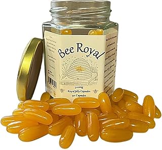 Bee Royal - 500mg Fresh Royal Jelly Capsules - 90 Capsules of 100% Fresh Queen's Jelly NOT Freeze Dried Extract - Supports Immune System, Fertility, Energy Management, Reduces Tiredness & Fatigue