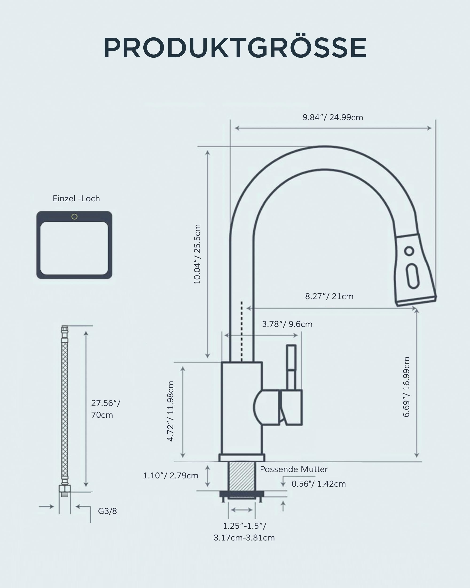FORIOUS Wasserhahn Küche, Hochdruck Küchenarmatur mit Herausziehbarer Brause Ausziehbar Armatur, Mischbatterie Spültischarmatur, 360° Schwenkbar Zwei Sprühfunktionen, Edelstahl, Standard