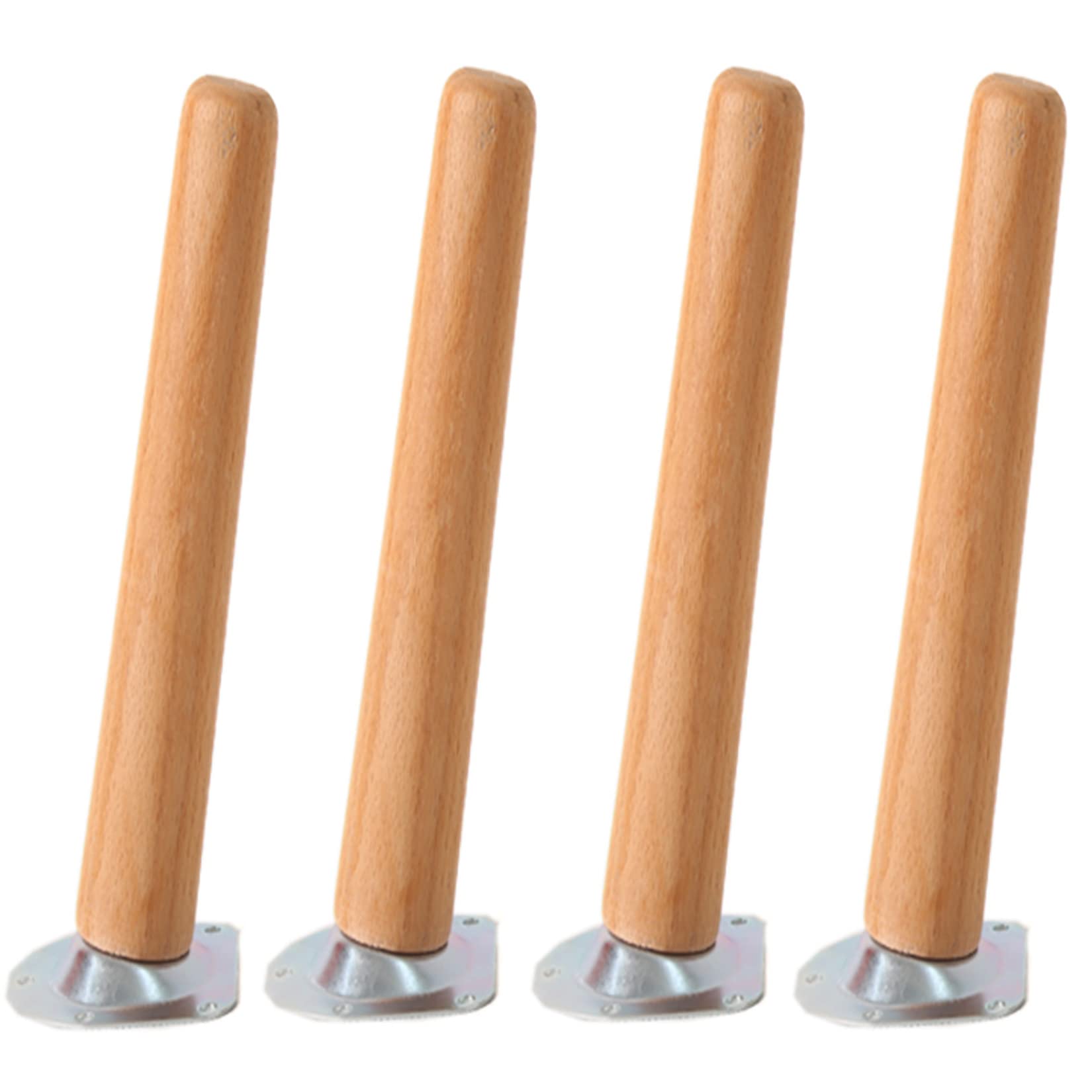 Cwyp-043 Slanted 4 Pcs Solid Oak Wood Furniture Legs,M8 Thread Tapered Replacement Sofa Table Chair Legs Furniture Feet,For Chair Sofa Couch Table Desk Cabinet (40Cm/15.75In,)