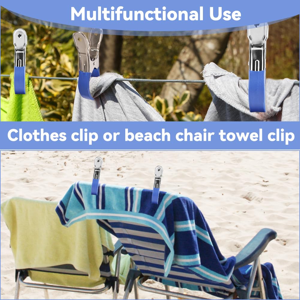 10 pinzas de metal para cubierta de piscina con película protectora, abrazaderas de sujeción con fuerte fuerza de sujeción para piscinas sobre el suelo, fotografía, lona, abrazaderas de resorte