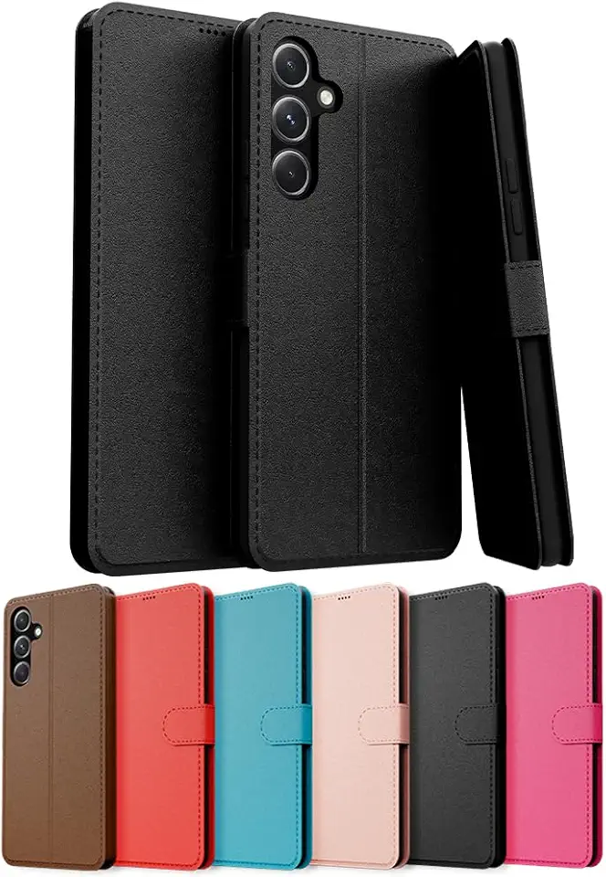 Capa Capinha Carteira Flip Couro Compatível Samsung Galaxy A54 Premium (PRETO)