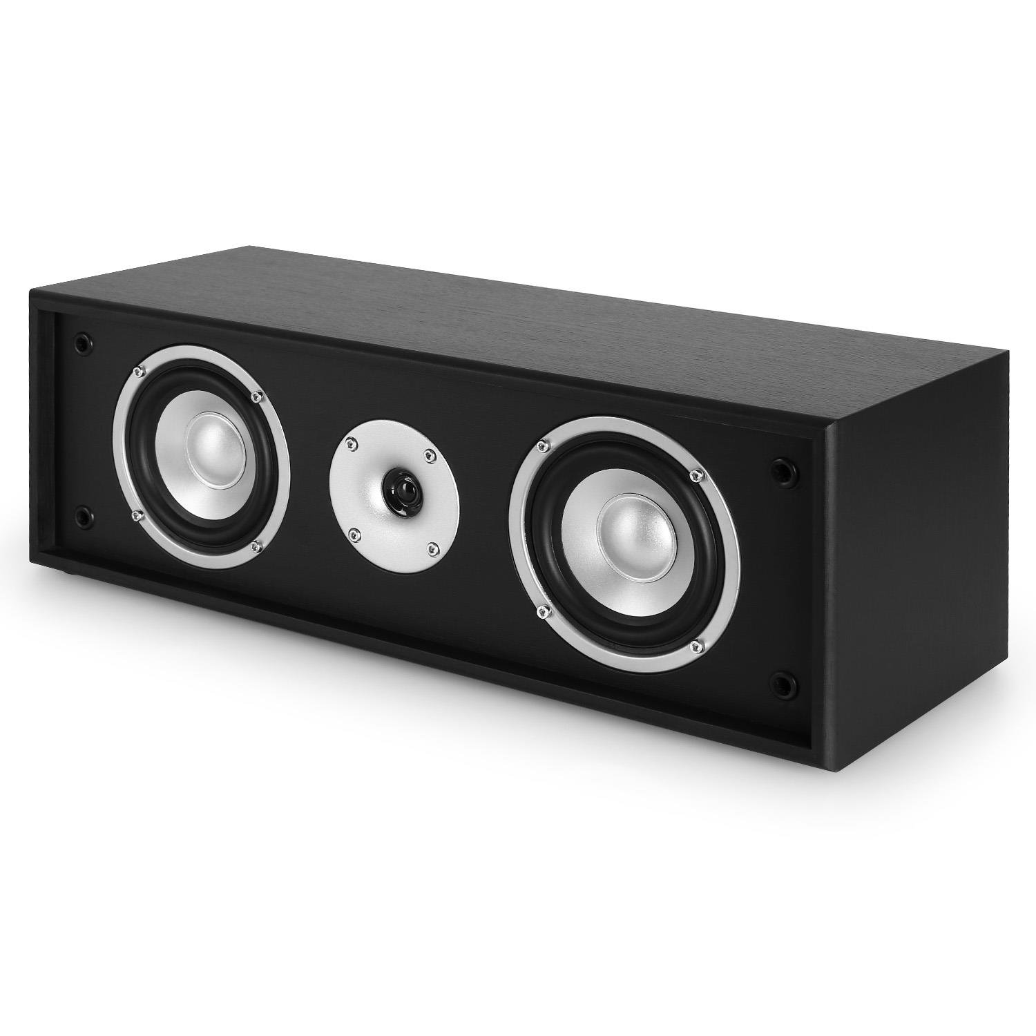 AUNA Linie 300 CN - Altoparlante Centrale Passivo, Diffusore, Speaker, Potenza 2 x 35 W RMS, 2 Woofer da 10 cm (4"), Dischi Antiscivolo, Dimensioni 45,5 x 17 x 15,5 cm, Nero