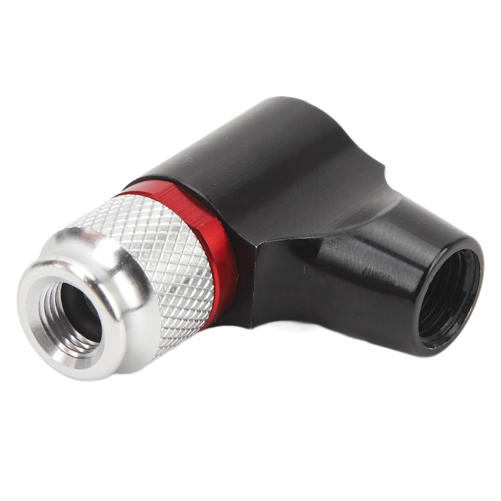 Tire CO2 Adapter, CO2 Inflator Universal Easy Aluminium Alloy Fast Inflate for Mountain Bikes (Black)