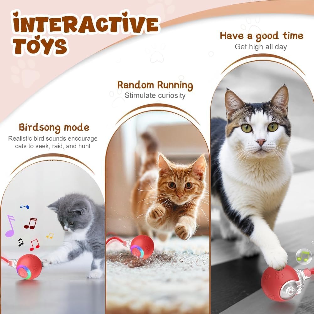 Juguetes interactivos para gatos, juguete multifuncional para gatos para uso doméstico, recargable para propietarios de mascotas, juguete portátil para gatos (rojo, azul y gris)
