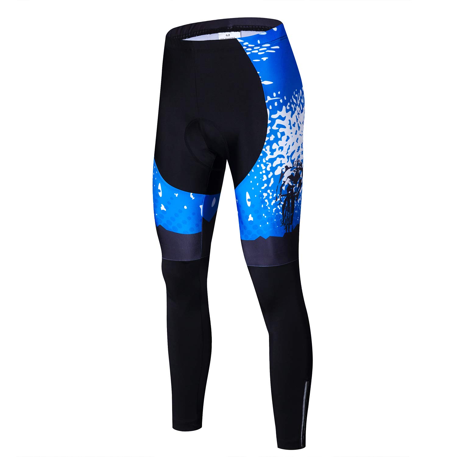 Mens Cycling Pants Padded Long Bicycle Compression Tights MTB Leggings Outdoor Cyclist Riding Bike Wear Blue Size XL