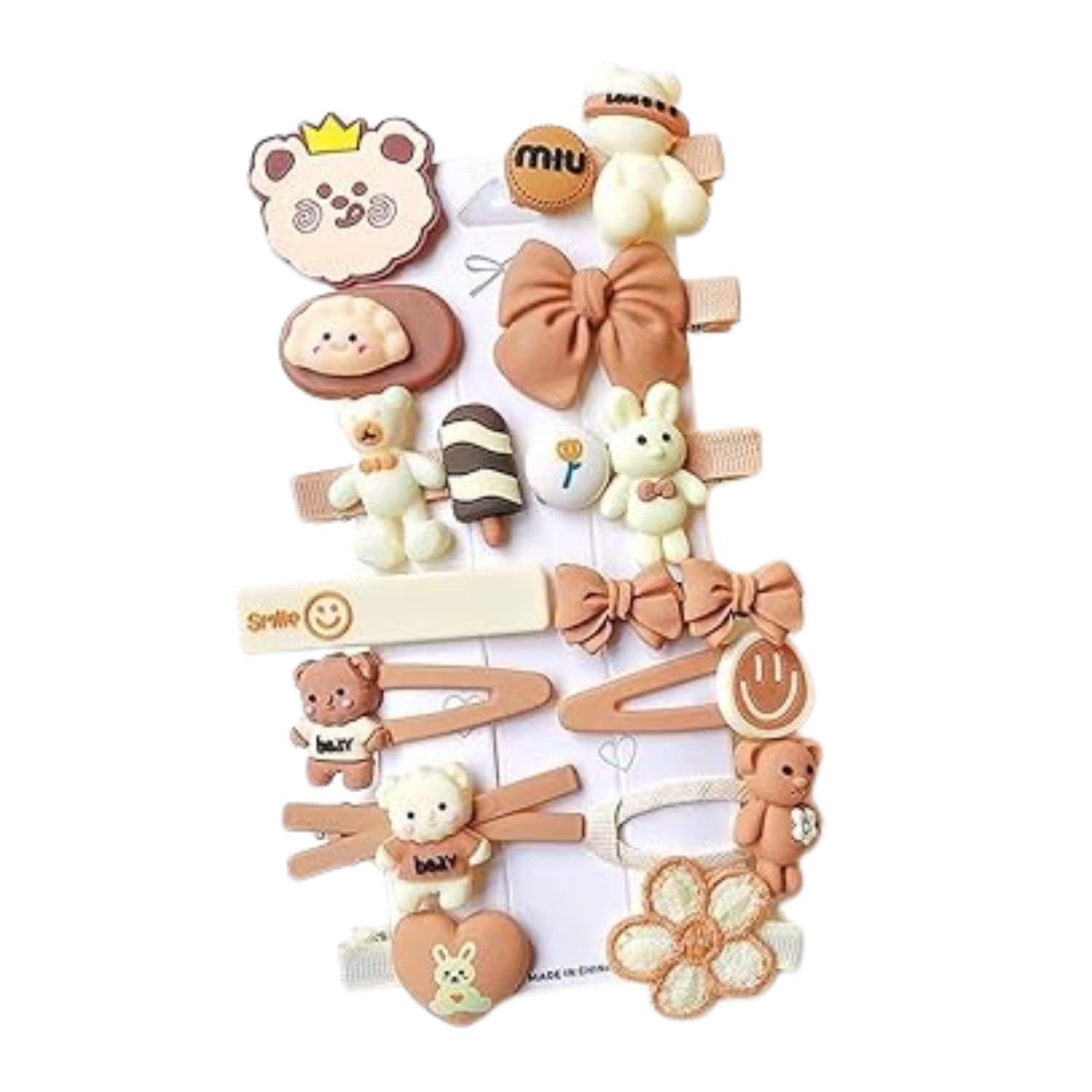 Diversa 14 PCS Brown Cute Children Hairpin, Baby Hair Accessories, Girl Broken Hair Bangs Clip, Princess Cartoon Headwear, Cute Gifts