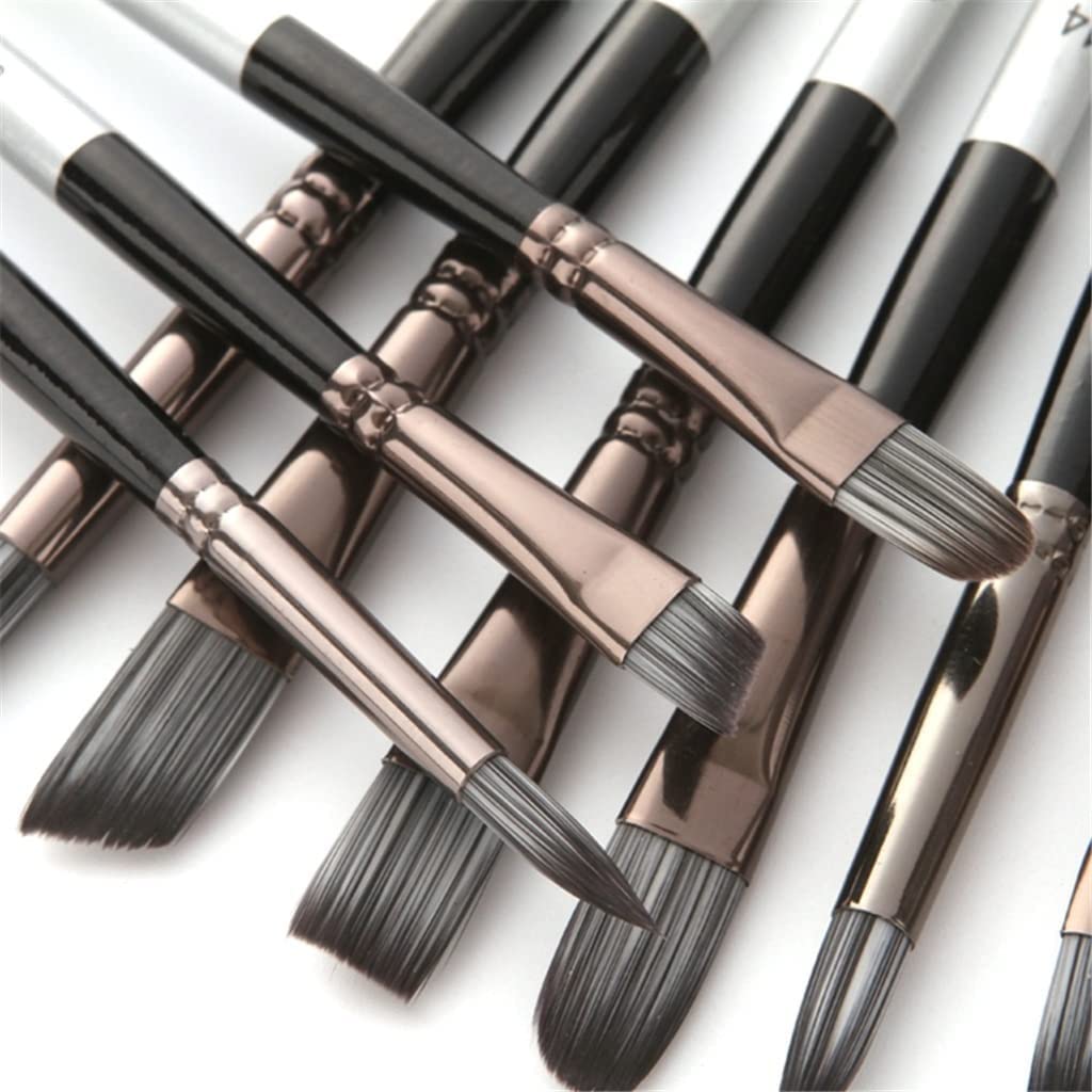 XBTGS Set di 24 pennelli sintetici migliorati con rullo di tela e spatola per pittura acrilica, olio, acquerello, guazzo, set di pennelli