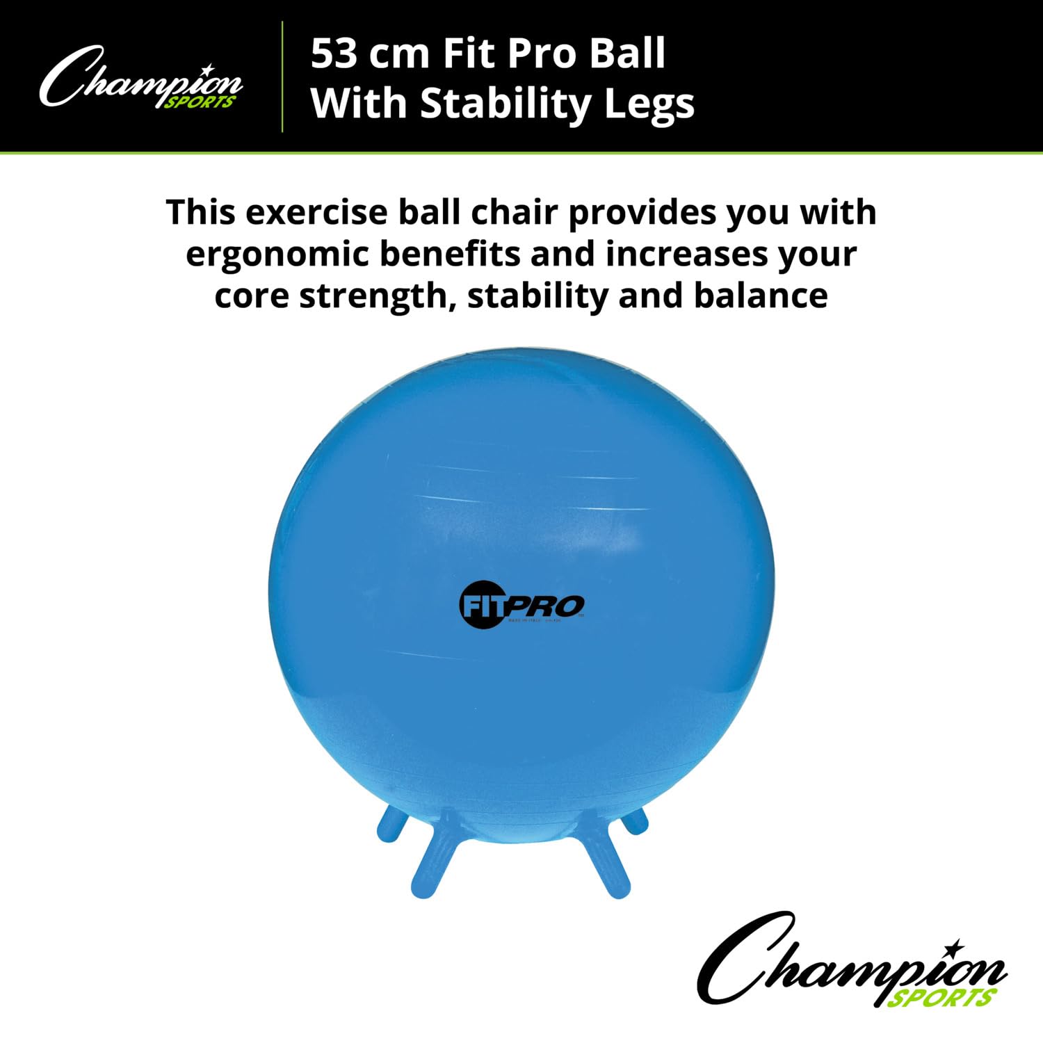 Champion Sports FitPro - Palla con gambe di stabilità