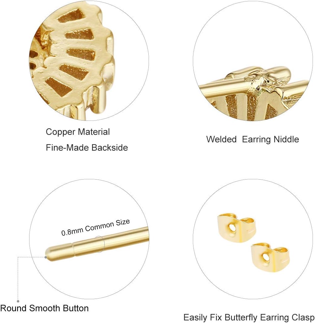 COTTVOTT Charms Initial Letter Pendant Necklace Stud Earrings Set for Women