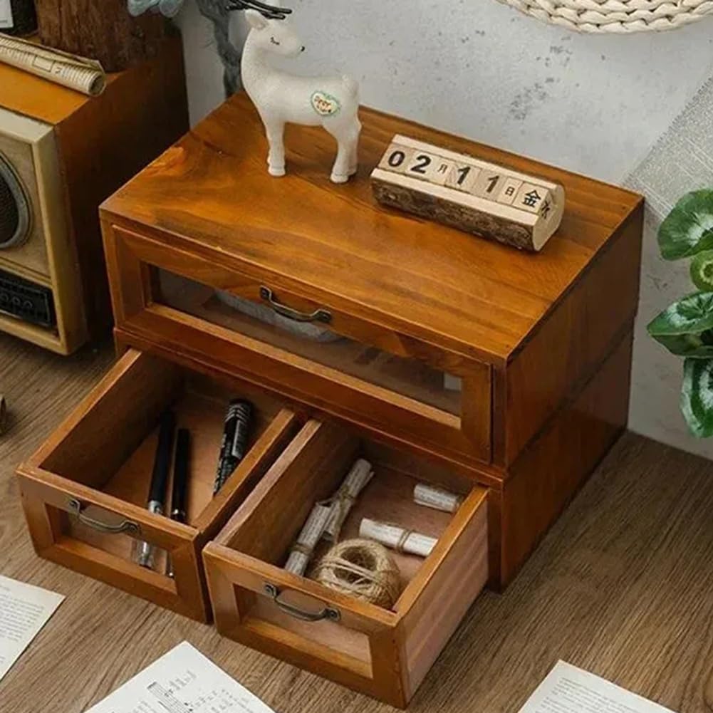 Holzschublade für Schreibtisch, Monitorständer, Regal, einfache Aufbewahrungsbox für Make-up-Tisch, Schreibtischzubehör, platzsparend, unverzichtbarer Bürobedarf.