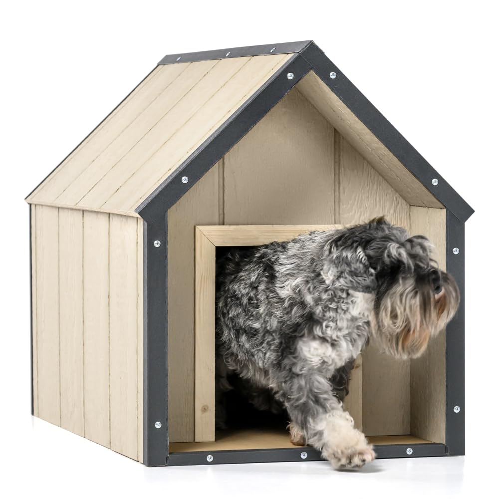 Cuccia per cani in legno LP SmartSide - Cuccia in legno da esterno per cani di taglia media, 57 x 95 x H68 cm, Taglia M - TIMBELA M971-1