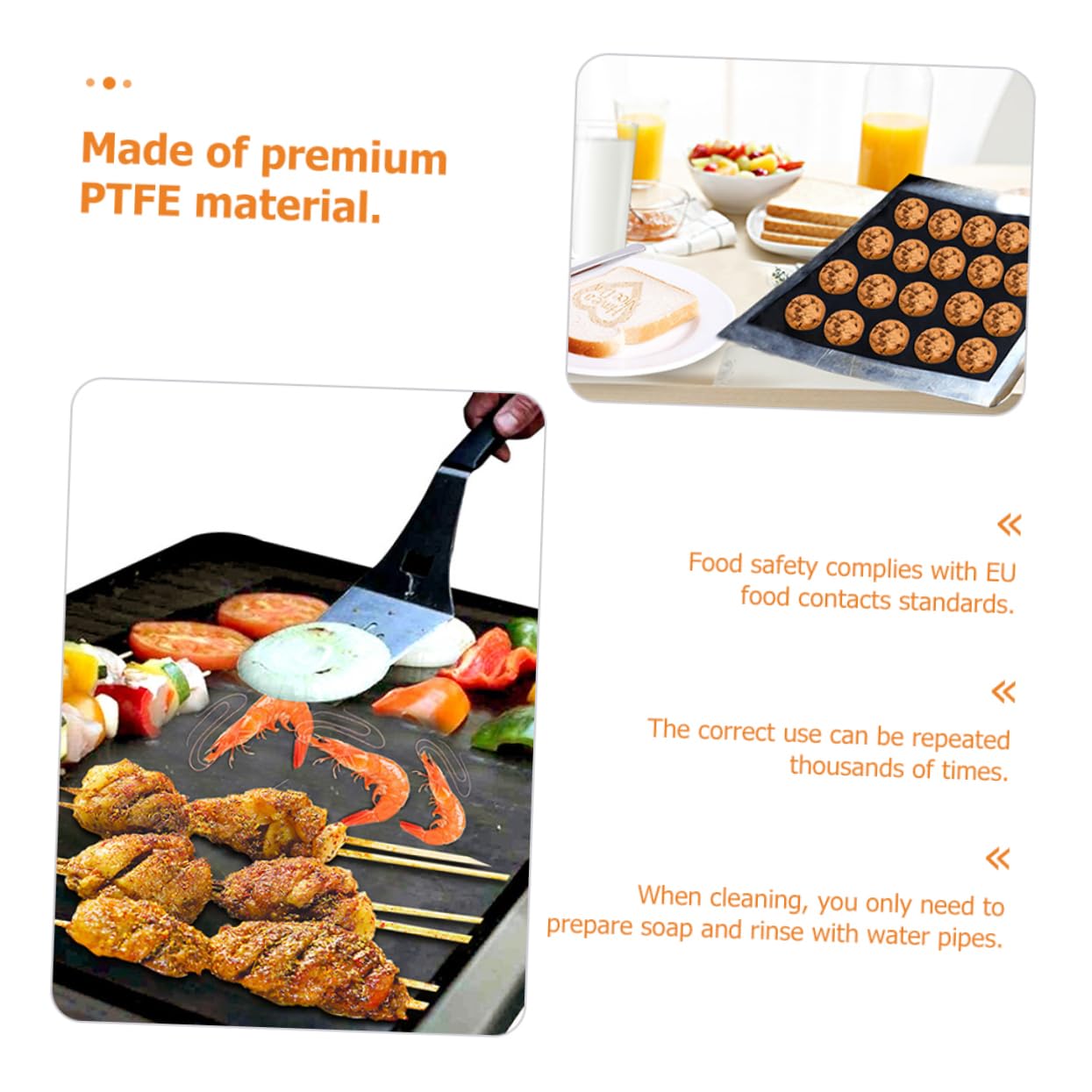 UPKOCH 2 Series Tapete para Hornear Interior Interrogatorio Intenso Departamento Alfombrilla para Hornear Estera De La Parrilla De PTFE Almohadilla para Hornear Teflón Negro 4 Piezas