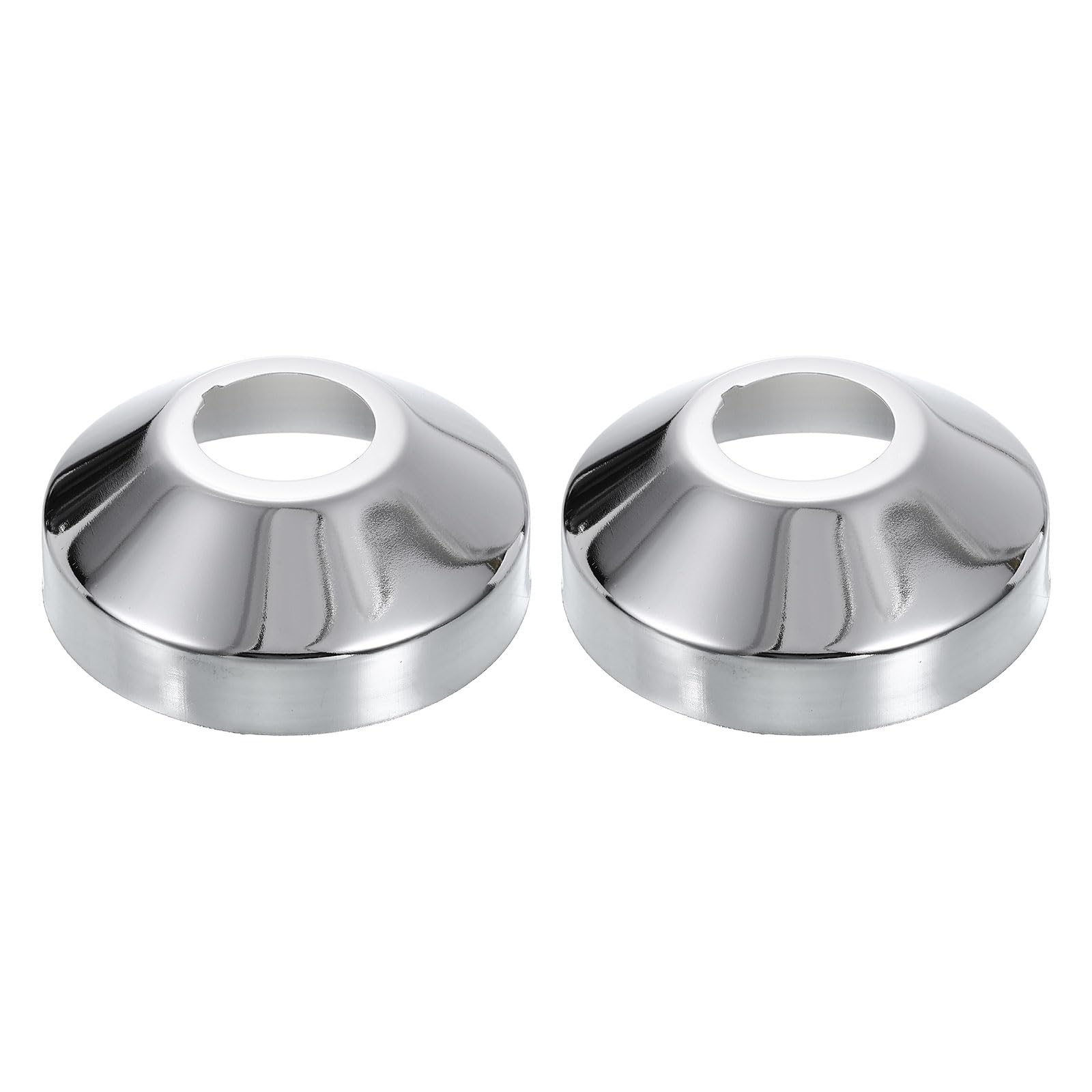 sourcing map 2Pcs Shower Arm Flange, 2.72" OD 1.06" Thickness Stainless Steel Horn Shape Plumbing Cover Plate Escutcheon Plate for 0.98" Dia Pipe Shower Head Arms, Silver