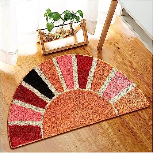 Boho-Badezimmerteppich, halbrund, niedlich, lustig, Badezimmer, Boden, Sonne, große Teppiche,...