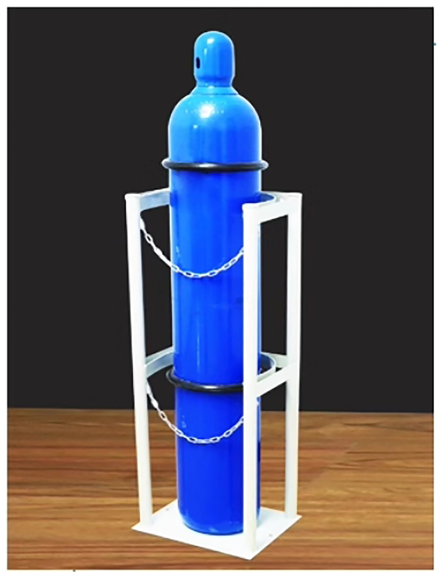 WQPMNYG Heavy-Duty Oxygen Tank Stand & Propane Rack - Secure Gas Cylinder Frame for Hospitals, Laboratories, Factories & Schools - Nitrogen Storage Bracket with Safety Chain