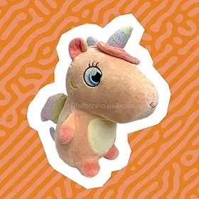 Unicórnio Princesa de Pelúcia com Asas Coral 25cm, pelúcia fofa