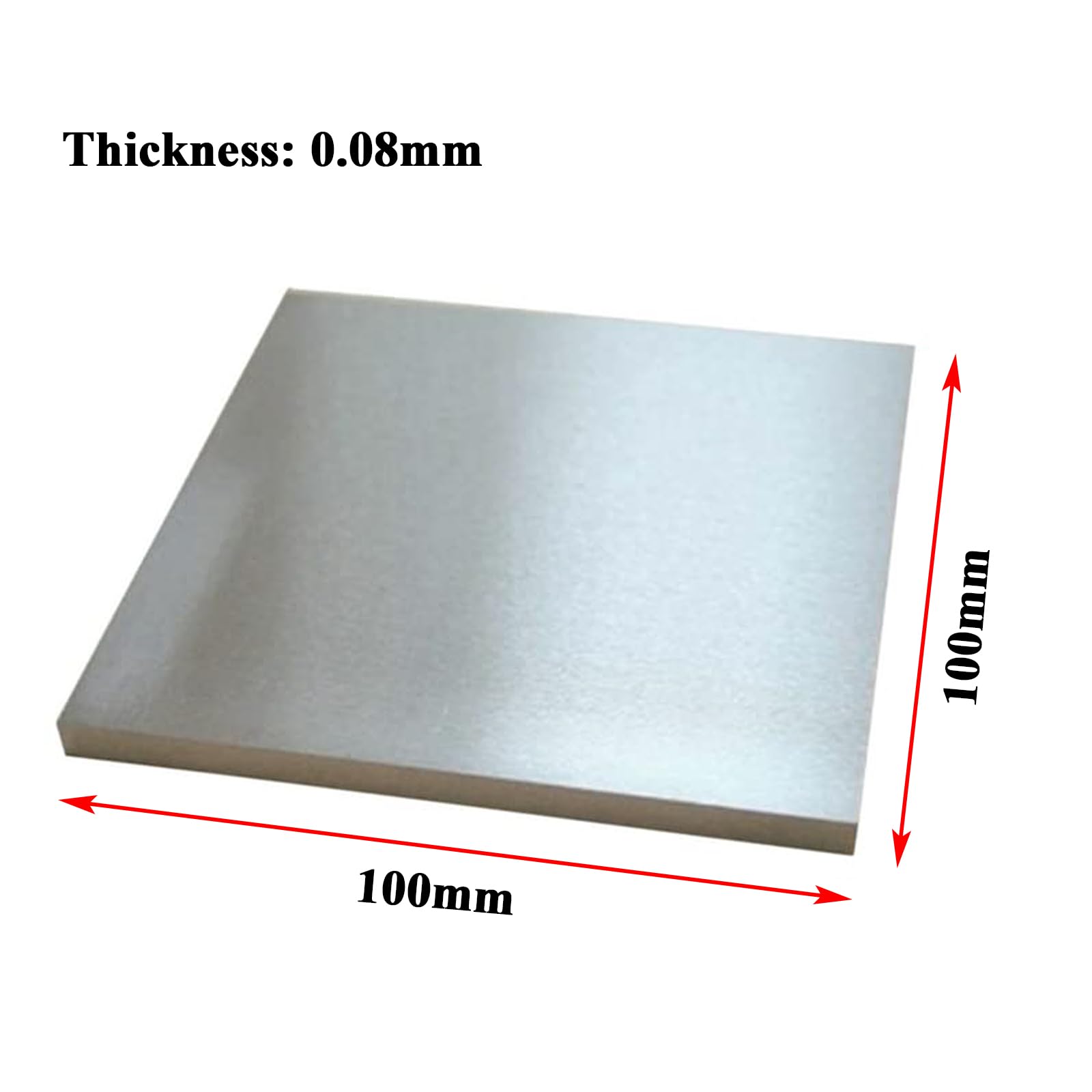WSYCWG 0.08×100×100mm, 99.9% Pure Nickel Sheet Ni Metal Thin Plate 100×100Mm, Thickness 0.02-0.08Mm