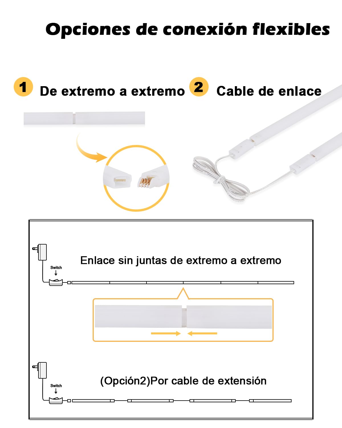 Cefrank Iluminación LED Bajo Gabinete 6 Unidades 30cm Barras de Luz Interconectables para Gabinete, Cocina, Estante, Banca de Trabajo, Armario, 1200 Lúmenes, Blanco Cálido 3000K