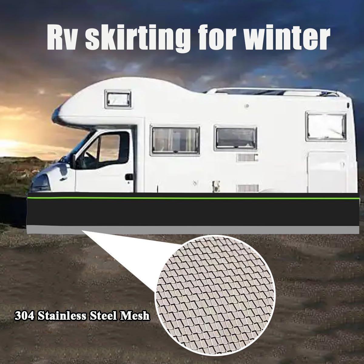 Battiscopa invernale per camper ispessimento per rimorchio da viaggio, facile installazione per rimorchio per il freddo, accessorio da campeggio invernale durevole