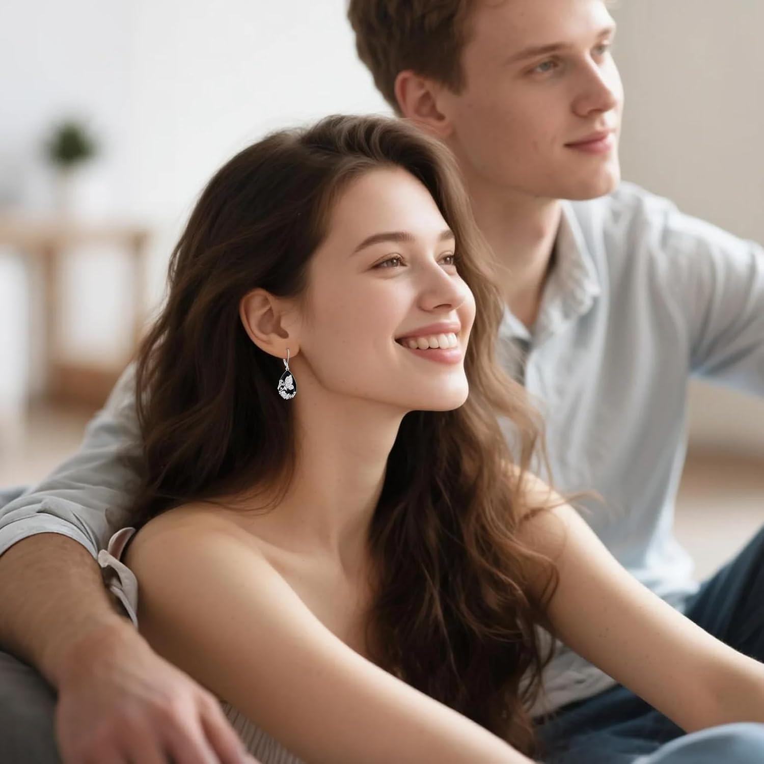 YFN Black Tourmaline Earrings Sterling Silver Dangle Drop Leverback Earrings Crystal Healing Jewelry Spiritual Protection Gifts for Women - Image 5